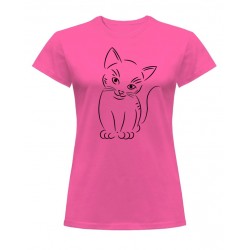 Damska koszulka z kotem...
